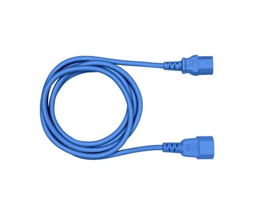 DINIC Kaltgerätekabel C13 auf C14, 0,75mm², Verlängerung, VDE, blau, Länge 1,00m